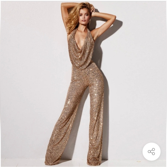 NWT TRENDY & UNIQUE SIZE M. JUMSUIT IN GOLD . - Picture 12 of 12